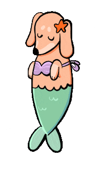 The Little Mermaid Dog Sticker by Stefanie Shank