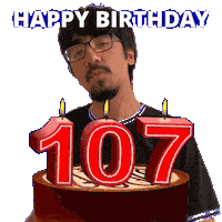 107 Birthday Sticker