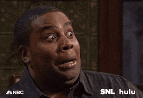 SNL gif. A frightened, wide-eyed Kenan Thompson is so still that you almost can't tell this is a gif.