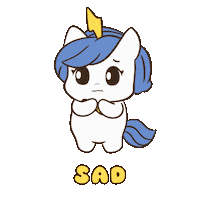 Sad Bu Sticker by Brave Unicorn