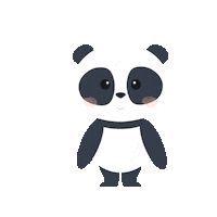 animationsju hello animal panda greeting Sticker