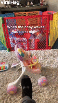 Baby Is Shocked When Dad Kicks Over Doll In Stroller GIF by ViralHog