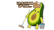 Aktienavocado shit cleaning clean up aktienavocado Sticker