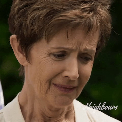 Sad Susan Kennedy GIF by Neighbours (Official TV Show account)