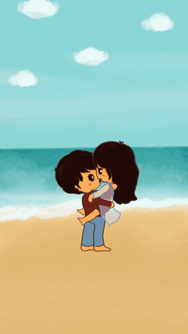SushMoonTele giphyupload hot kiss beach GIF