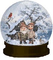 Winter Snow Globe Sticker