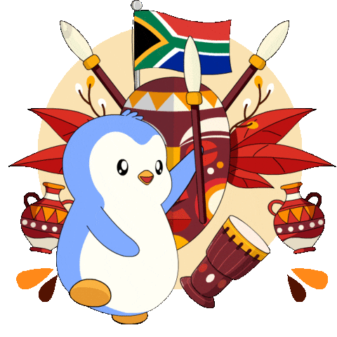 South Africa Penguin Sticker by Pudgy Penguins