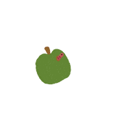 Apple Worm Sticker