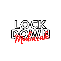 StudioSoos red black lockdown Mubarak Sticker