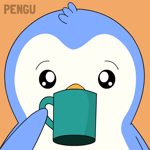 Shocked Coffee GIF by Pudgy Penguins
