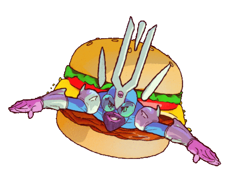 Burger Sticker by Jeremy Mansford