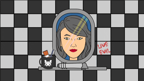 BrandNewGame giphyupload sick mirror change GIF