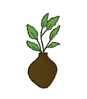 Mixmediarts green home plants leaves Sticker