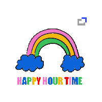 Happy Hour Rainbow Sticker by Vidazoo