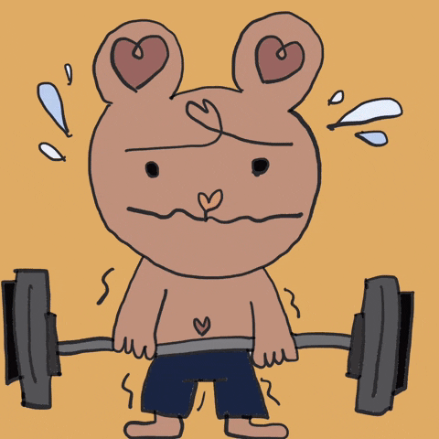 heartycoooool sport workout tired bear GIF