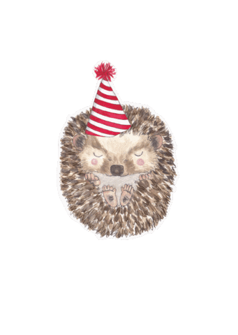 Birthday Hedgehog Sticker