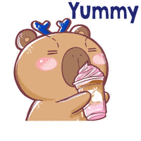Coffee Capybara Sticker by Bear Boss Buddies