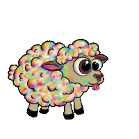 Adventures_with_Goober rainbow silly goofy sheep Sticker