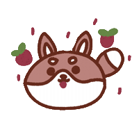 Yoppy_and_friends animals yummy fruit shiba Sticker