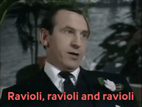 Clairywoowoo giphygifmaker ravioli leonard rossiter reginald perrin GIF