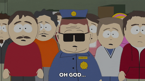 shocked officer barbrady GIF by South Park 