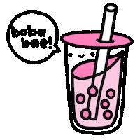 happy bubble tea Sticker by rainydayink
