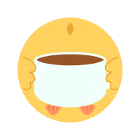 candicegifs happy coffee tea chicken Sticker