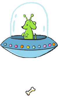 Area 51 Dog Sticker by Stefanie Shank