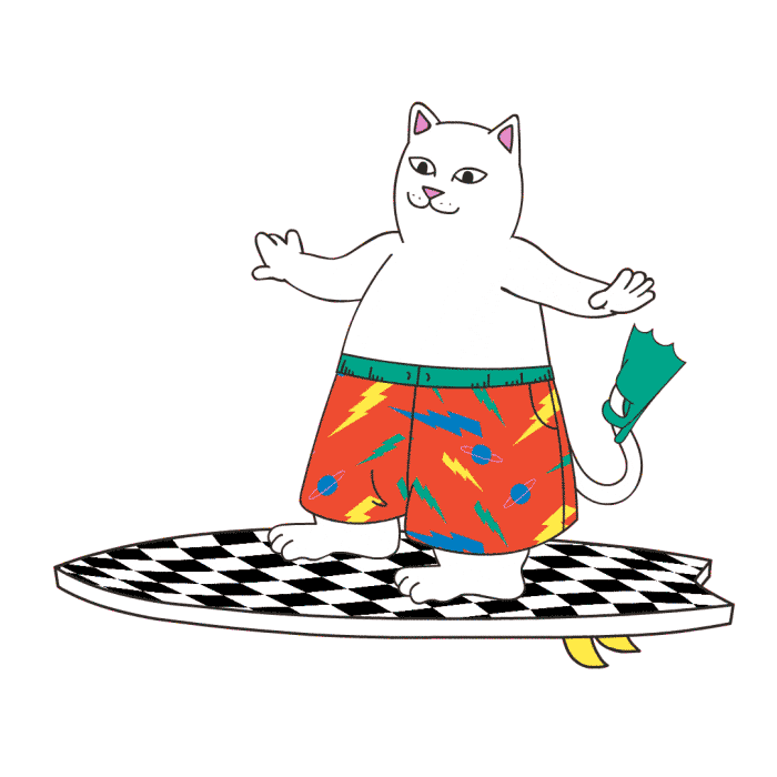 RIPNDIP_CAT wow alien surf meow Sticker