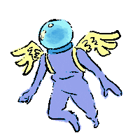 pewlter space flying angel astronaut Sticker