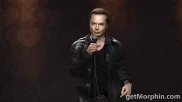 morphin what blink stare mic GIF
