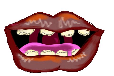 teeth eat Sticker by Julianne Waber