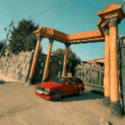 Hady_Alrashed jordan donuts drifting red car GIF