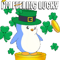 St Patricks Day Good Luck Sticker by Pudgy Penguins