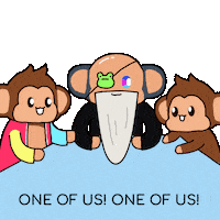 One Of Us Smile Sticker by Chimpers