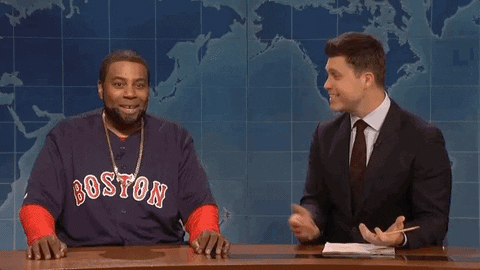SNL gif. Kenan Thompson portraying David Ortiz on Weekend Update responds to Colin Jost enthusiastically, saying, “Yeah, man! Just like the concept, bro.”