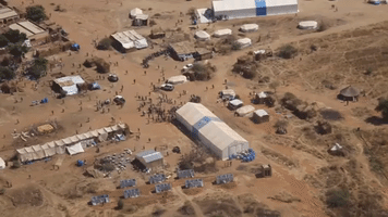 Aerial Footage Shows Refugee Camp Hosting 9,000 Ethiopian Refugees
