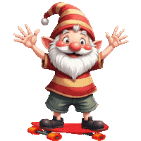 Skateboarding Cute Gnome Sticker