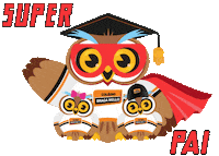 Fathers Day Owl Sticker by Braga Mello