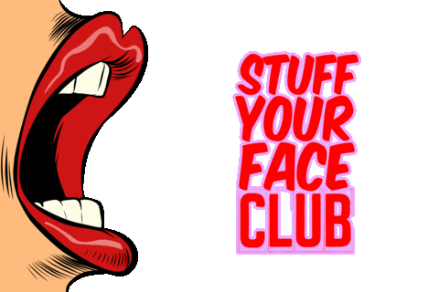 Stuff Your Face Sticker by srulymeyer