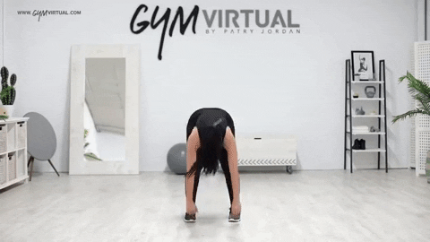 veronicalu7f8d giphygifmaker gymvirtual toque al suelo con zancadas zancadas combinadas GIF