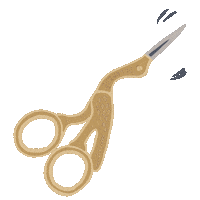 Scissors Embroidery Sticker