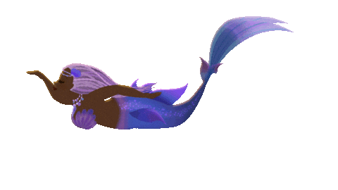 Black Mermaid Pink Hair Sticker by Mermaid_Lux