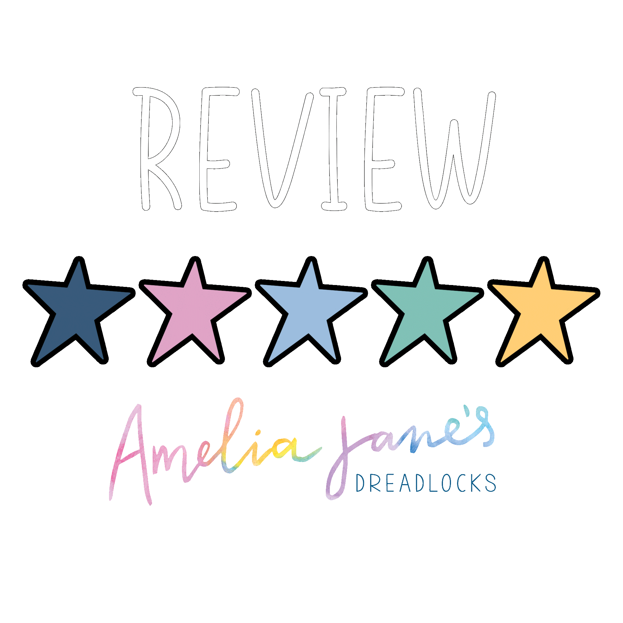 Review Sticker by Amelia Jane's Dreadlocks