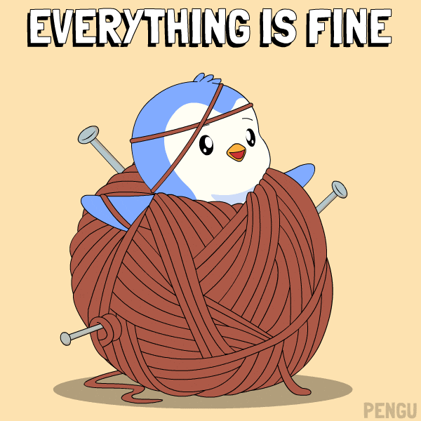 Nervous Its Fine GIF by Pudgy Penguins