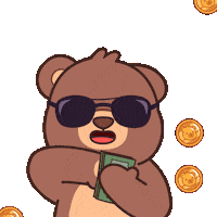 Im Rich Teddy Bear Sticker by BEARISH