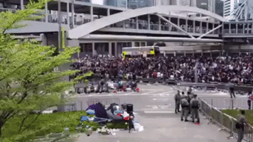 Protesters Sing on Occupied Admiralty Streets