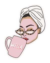 wellapro_anz hello coffee hair tea Sticker