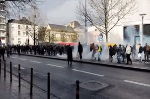 Clashes in Rennes During Anti-Pension Reform Protests