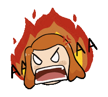 Angry Fire Sticker by max contre-attaque